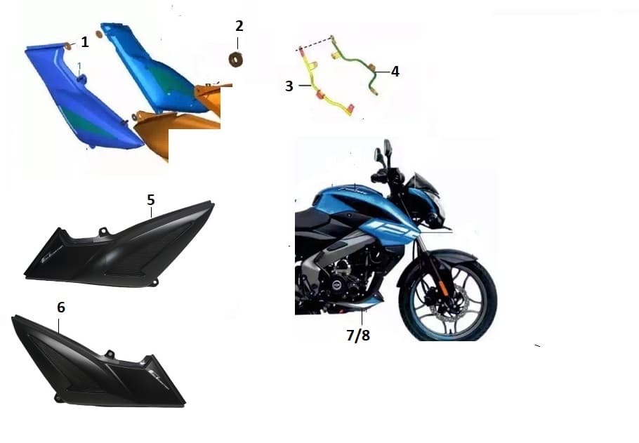BAJAJ PULSAR NS 125 CBS YAN PANEL LASTİĞİ  (OVAL)